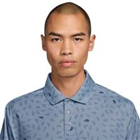 NIKE Mens Dri-Fit Par 5 Shoe OLC Golf Polo, Blue/Blue