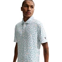 NIKE Men's Dri-FIT Par 5 Shoe OLC Golf Polo, White/Green