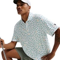 NIKE Men's Dri-FIT Par 5 Shoe OLC Golf Polo, White/Green