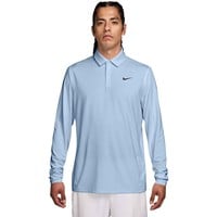NIKE Men's Velocity Dri-FIT Long Sleeve Solid Golf Polo, Light Blue