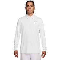 NIKE Men's Velocity Dri-FIT Long Sleeve Solid Golf Polo, White