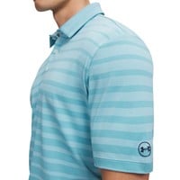 Under Armour Mens Drive Stripe Golf Polo, Blue/Navy