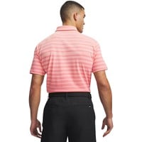 Under Armour Mens Drive Stripe Golf Polo, Pink/Navy