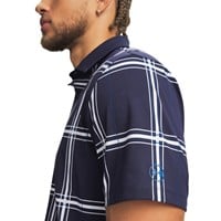 Under Armour Mens Drive Printed Golf Polo, Navy/Blue