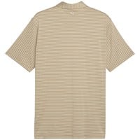 Puma Mens Brrr Stripe Golf Polo, Brown/White