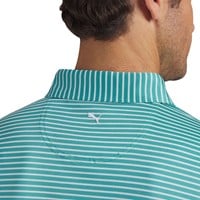 PUMA Men's Brrr Stripe Golf Polo, Green/White