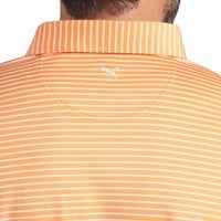 Puma Mens Brrr Stripe Golf Polo, Orange/White