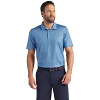Puma Mens MATTR Scallop Golf Polo, White/Blue