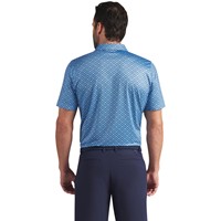 Puma Mens MATTR Scallop Golf Polo, White/Blue