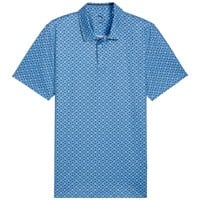 Puma Mens MATTR Scallop Golf Polo, White/Blue