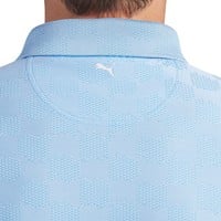 Puma Mens MATTR Check Jacquard Golf Polo, Light Blue