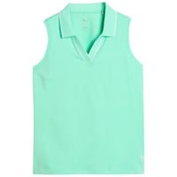 Puma Womens Cloudspun Ess Sleeveless Golf Polo, Light Green