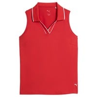 Puma Women's Cloudspun Sleeveless Golf Polo, Red