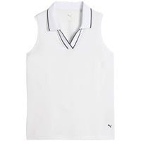 Puma Womens Cloudspun Ess Sleeveless Golf Polo, White