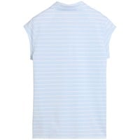 Puma Womens Pique YD Stripe Cap Sleeve Golf Polo, White/Blue