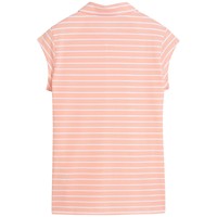 Puma Womens Pique YD Stripe Cap Sleeve Golf Polo, White/Orange