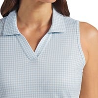 Puma Womens Cloudspun Mono Check Sleeveless Golf Polo, Blue