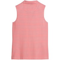 Puma Womens Cloudspun Mono Check Sleeveless Golf Polo, Red