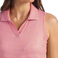 Puma Womens Cloudspun Mono Check Sleeveless Golf Polo, Red