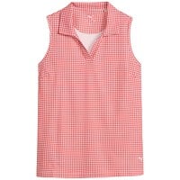 Puma Womens Cloudspun Mono Check Sleeveless Golf Polo, Red