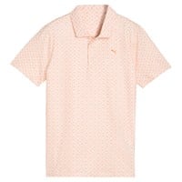 Puma Junior MATTR Scallop Golf Polo, White/Orange