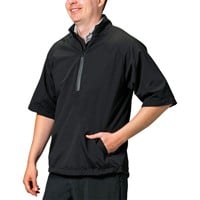 TGW Mens Vapor Short Sleeve Golf Rain Pullover, Black