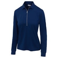 Greg Norman Womens Elevate Long Sleeve 1/2 Zip Golf Polo, Blue