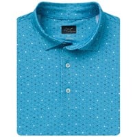 Greg Norman Mens ML75 Geo Aquatic Echo Golf Polo, Turquoise