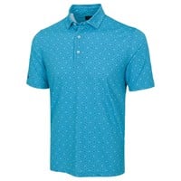 Greg Norman Mens ML75 Geo Aquatic Echo Golf Polo, Turquoise