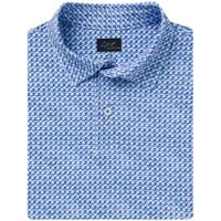 Greg Norman Mens Shark Tail Matrix Golf Polo, Navy