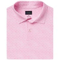 Greg Norman Mens Shark Tail Matrix Golf Polo, Red