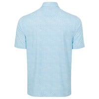 Greg Norman Mens Shark Tail Matrix Golf Polo, Turquoise
