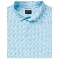 Greg Norman Mens Shark Tail Matrix Golf Polo, Turquoise