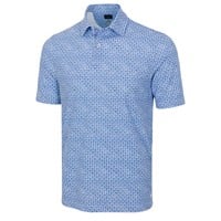 Greg Norman Mens Shark Tail Matrix Golf Polo, Navy