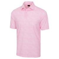 Greg Norman Mens Shark Tail Matrix Golf Polo, Red