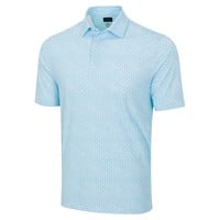 Greg Norman Mens Shark Tail Matrix Golf Polo, Turquoise
