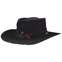 Greg Norman Mens Signature Straw Golf Hat, Black