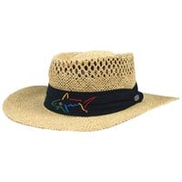 Greg Norman Mens Signature Straw Golf Hat, Natural