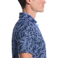 Callaway Mens Chev Botanical Golf Polo, Dark Blue
