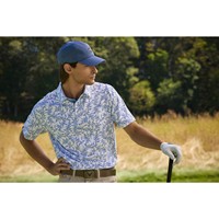Callaway Mens Chev Botanical Golf Polo, Dark Blue