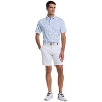 Callaway Mens Chev Botanical Golf Polo, Light Blue