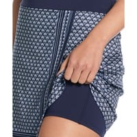 Callaway Womens Scarf Geo 17in Asymmetrical Golf Skort, Dark Blue