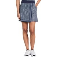 Callaway Womens Scarf Geo 17in Asymmetrical Golf Skort, Dark Blue