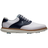 FootJoy Mens Traditions Saddle Golf Shoes - Previous Season Style, White/Dark Blue