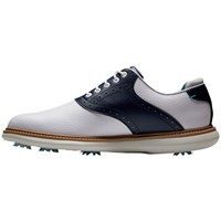 FootJoy Mens Traditions Saddle Golf Shoes - Previous Season Style, White/Dark Blue