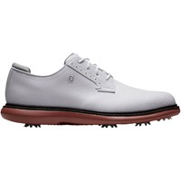 FootJoy Mens Traditions Blucher Golf Shoes - Previous Season Style, White/Red