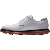 FootJoy Mens Traditions Blucher Golf Shoes - Previous Season Style, White/Red