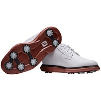 FootJoy Mens Traditions Blucher Golf Shoes - Previous Season Style, White/Red