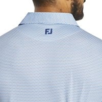 FootJoy Mens Stellar Print Lisle Golf Polo, Blue