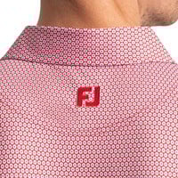 FootJoy Mens Stellar Print Lisle Golf Polo, Red